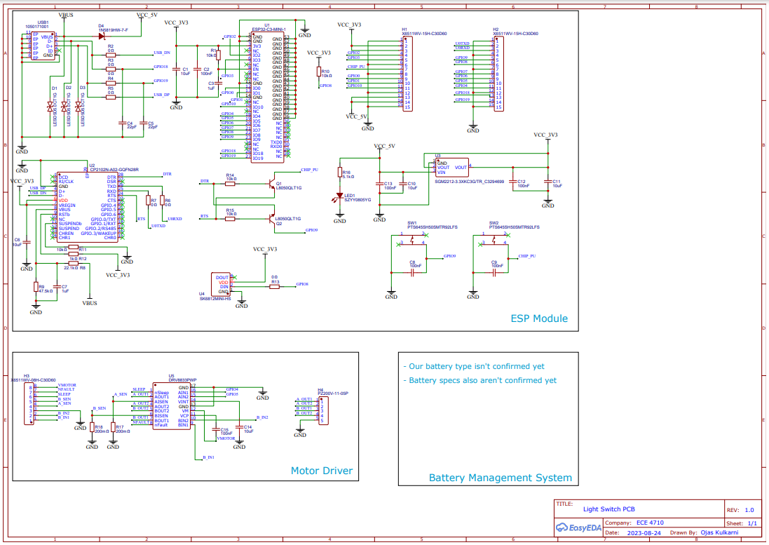Screenshot of light switch PCB progress